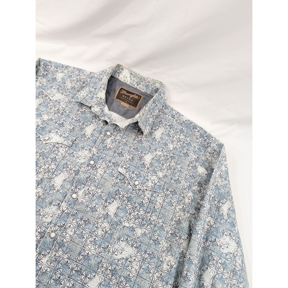 Wrangler Retro Premium Shirt Mens XL AOP‎ Western Pearl Snap Floral Rodeo Ranch